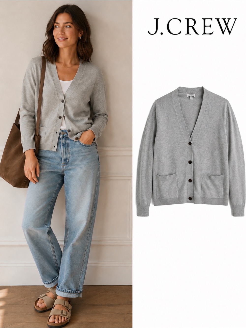 NWOT! J. Crew Heather Gray Cardigan with Cashmere